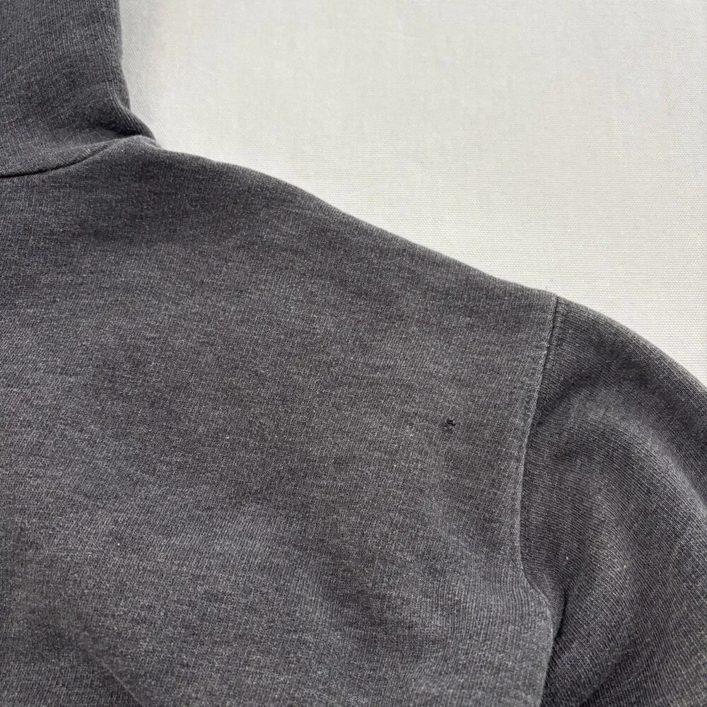 Vintage Nike XXL Gray Hoodie Big Yellow Embroidered Spell Out Logo Pullover Y2K